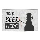 LAUTLOSE Designer Wanduhr Cold Beer here Bier grau...