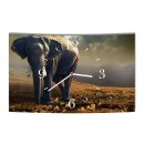LAUTLOSE Designer Wanduhr Afrika Elefant braun grau...