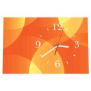 LAUTLOSE Designer Tischuhr Abstrakt orange rundes Muster Standuhr modern Dekoschild Bild 30 x 20cm
