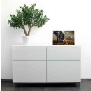 LAUTLOSE Designer Tischuhr Afrika Elefant braun grau Standuhr modern Dekoschild Bild 30 x 20cm