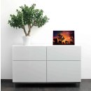 LAUTLOSE Designer Tischuhr Afrika schwarz orange blau rot Standuhr modern Dekoschild Bild 30 x 20cm