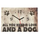 LAUTLOSE Designer Tischuhr All you need is love and a dog...