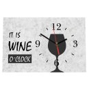 LAUTLOSE Designer Tischuhr it is Wine o&acute;clock Wein...