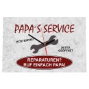 LAUTLOSE Designer Tischuhr Papas Service Papa Vater grau...
