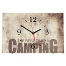 LAUTLOSE Designer Tischuhr The best Time is Camping beige...