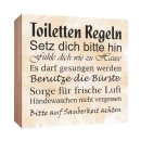Holzschild Toiletten Regeln Holzbild zum hinstellen oder aufh&auml;ngen Bild mit Spruch aus Holz Wandschild Dekoschild