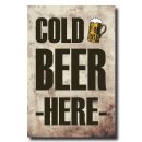 Holzschild Dekoschild Cold Beer here mit Spruch 20x30cm Shabby Chic Vintage Wandschild T&uuml;rschild Holzbild Holztafel Bild