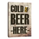 Holzschild Dekoschild Cold Beer here mit Spruch 20x30cm...