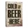 Holzschild Dekoschild Cold Beer here mit Spruch 20x30cm Shabby Chic Vintage Wandschild T&uuml;rschild Holzbild Holztafel Bild