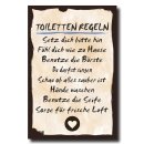 Holzschild Dekoschild Toiletten Regeln mit Spruch 20x30cm...