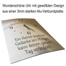 LAUTLOSE Designer Wanduhr mit Spruch Aufr&auml;umen muss...