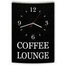 LAUTLOSE Designer Wanduhr mit Spruch Coffee Lounge...