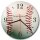 LAUTLOSE runde Wanduhr Baseball wei&szlig; aus Metall Alu-Verbund lautlos Uhrwerk rund modern Dekoschild Bild 30 x 30cm