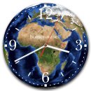 LAUTLOSE runde Wanduhr Erde Welt Globus blau Planet aus...