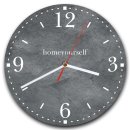 LAUTLOSE runde Wanduhr Grau anthrazit Stein Optik aus Metall Alu-Verbund lautlos Uhrwerk rund modern Dekoschild Bild 30 x 30cm