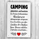 homeyourself Holzschild in 12 x 18 cm - Camping Regeln