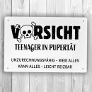 homeyourself Holzschild in 12 x 18 cm - Vorsicht Teenager...