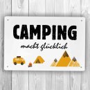 homeyourself Holzschild in 12 x 18 cm - Camping macht...