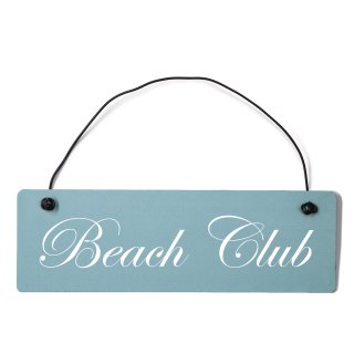 Beach Club Dekoschild T&uuml;rschild gelb mit Draht