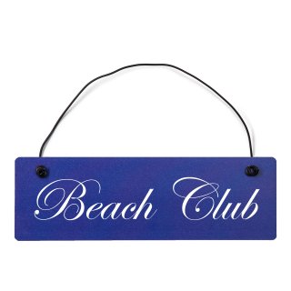 Beach Club Dekoschild T&uuml;rschild hellblau mit Draht