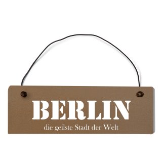 Berlin Dekoschild T&uuml;rschild braun mit Draht