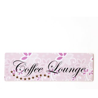 Coffee Lounge Dekoschild T&uuml;rschild rosa zum kleben