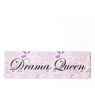 Drama Queen Dekoschild T&uuml;rschild rosa zum kleben
