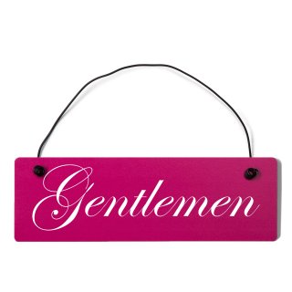 Gentleman Dekoschild T&uuml;rschild pink mit Draht
