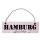 Hamburg Dekoschild T&uuml;rschild rosa mit Draht