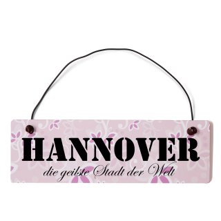 Hannover Dekoschild T&uuml;rschild rosa mit Draht