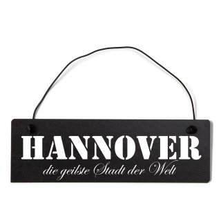 Hannover Dekoschild T&uuml;rschild schwarz mit Draht