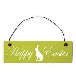 Happy Easter Dekoschild T&uuml;rschild gr&uuml;n mit Draht