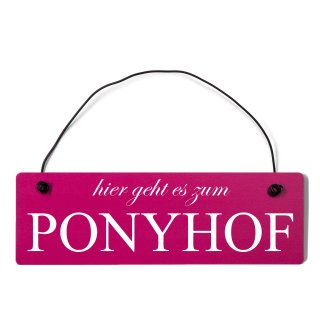 hier geht es zum Ponyhof Dekoschild T&uuml;rschild pink mit Draht