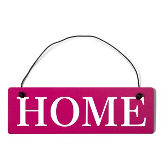 Home Dekoschild T&uuml;rschild pink mit Draht