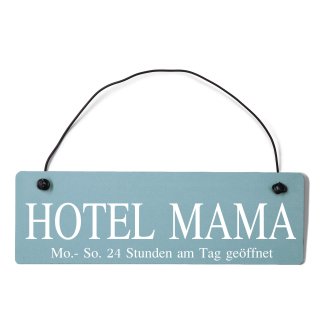 Hotel Mama Dekoschild T&uuml;rschild gelb mit Draht