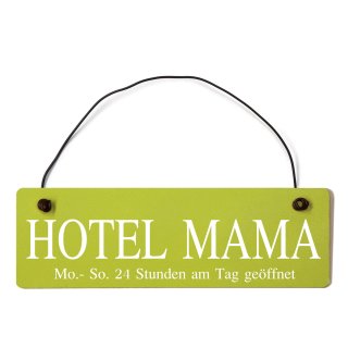 Hotel Mama Dekoschild T&uuml;rschild gr&uuml;n mit Draht