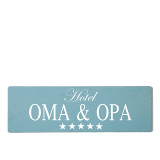 Hotel Oma &amp; Opa Dekoschild T&uuml;rschild gelb zum kleben