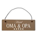Hotel Oma &amp; Opa Dekoschild T&uuml;rschild braun mit...