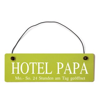 Hotel Papa Dekoschild T&uuml;rschild gr&uuml;n mit Draht