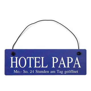Hotel Papa Dekoschild T&uuml;rschild hellblau mit Draht
