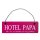 Hotel Papa Dekoschild T&uuml;rschild pink mit Draht