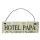 Hotel Papa Dekoschild T&uuml;rschild beige mit Draht