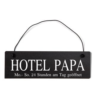 Hotel Papa Dekoschild T&uuml;rschild schwarz mit Draht