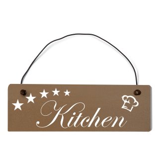 Kitchen Dekoschild T&uuml;rschild braun mit Draht