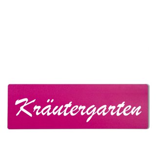 Kr&auml;utergarten Dekoschild T&uuml;rschild pink zum kleben
