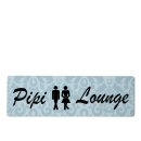 Pipi Lounge Dekoschild T&uuml;rschild blau zum kleben