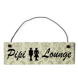 Pipi Lounge Dekoschild T&uuml;rschild beige mit Draht
