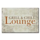 Grill &amp; Chill Lounge Deko Schild Wandschild